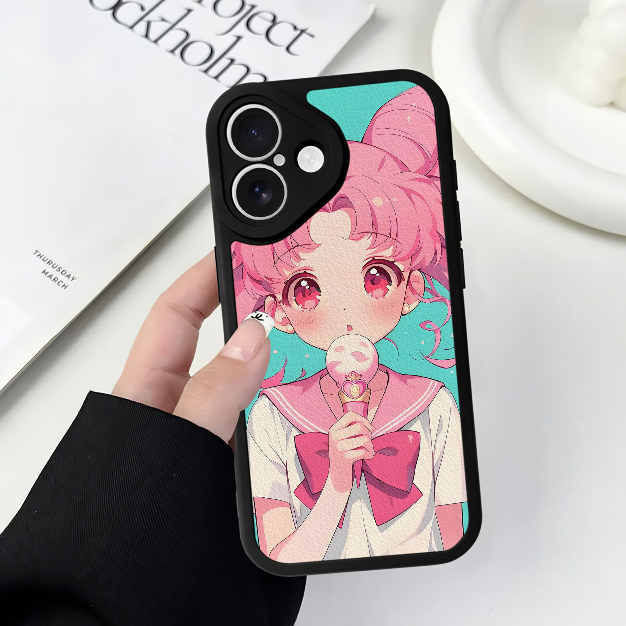 （画像用） 美少女戦士セーラームーン Sailor Moon 【iPhone 16シリーズ対応】シリコンスマホケース（レザー調） 材質：シリコン